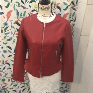 Leather red jacket Zara